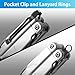 1-Pack Easy-Attach Pocket Clip and Lanyard Ring Compatible for Charge, Wave & Surge Multi-Tools, Stainless Steel Pocket Clip Reinforced Steel Construction, Installation/Replacement Takes Just Seconds