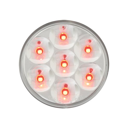 GG Grand General 76543 2 Inches Low Profile Pearl Red 7 LED Marker Light, Clear Lens, red/clear