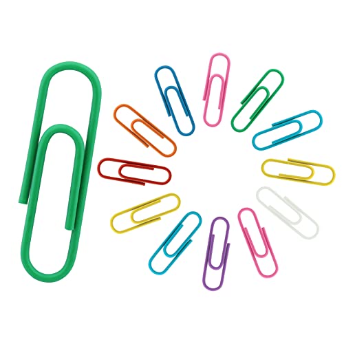 Qjaiune 200 Pack Colorful Vinyl Coated Paper Clips, 28mm Small Office Clips