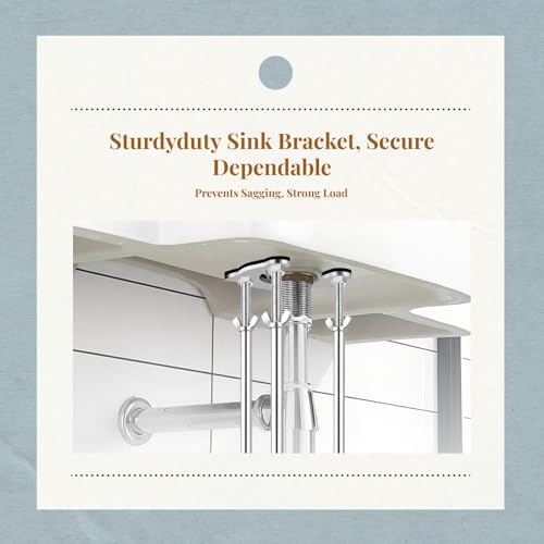 MYCENSE Undermount Sink Brackets, Stainless Steel & Adjustable Sink Legs, Bathroom Kitchen Sink Support Legs, Easy to Install, 6cm Inner Diameter for Wall Hung Sinks, 59cm to 69cm