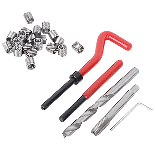NDNCZDHC 25PCS Helicoil Thread Repair Kit, M8 Thread Repair Tool with Drill Bit, 20 Screw Socket, Thread Repair Installation Kit with Carry Case