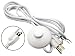 BCQLI US Plug 3Core Lamp Cord Has Button Switch, Plug, Stripped Ends Ready for Wiring -9.8 Feet White