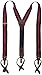 Tommy Hilfiger Men's 32mm Stretch Rugby Stripe Suspender With Convertible Clip and Button End With Solid Back Strap, Navy/Red, One Size