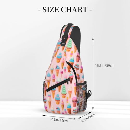 Mochila bandolera con estampado de helados para trekking miniatura 3
