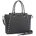 Laptop Bag for Women,13-15.6 Inch Professional Padded Laptop Tote Bag,Studded Design,Multi Pockets Work Tote Bag (Dark Grey)