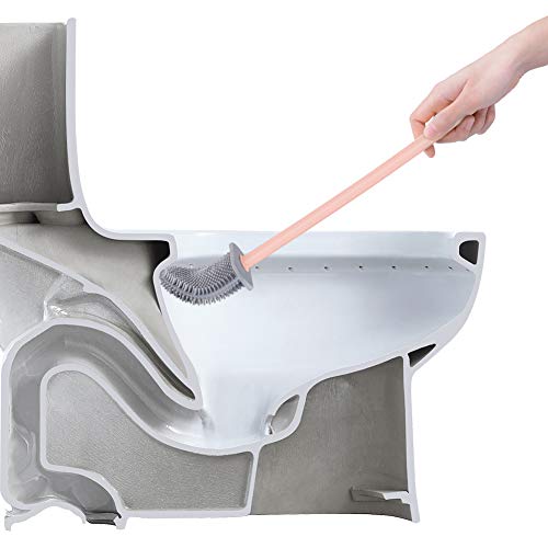 Ibergrif - Toiletborstelhouder, badkamer toiletborstelset, WC Flex borstel met houder, siliconen, roze, eenheidsmaat… - Image 7