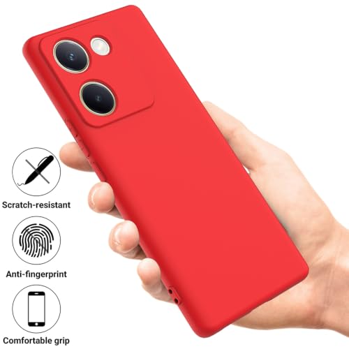 Image of Back Cover for Vivo Y200 Pro 5G / Y300 Plus 5G | Full Camera Protection | Premium Liquid Silicon Case | Flexible Bumper Case for Vivo Y200 Pro 5G / Y300 Plus 5G (Red)