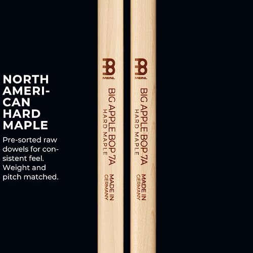 Meinl Stick & Brush Drumsticks, Big Bop 7A - North American Heavy Maple with Large Acorn Shape Wood Tip - MADE IN GERMANY (SB123) - Image 4