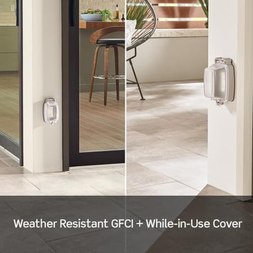 Image of Leviton GFCI Weather-Resistant Outlet, 15 Amp, Self Test, Non Tamper-Resistant with LED Indicator Light, Outdoor Locations, GFWR1-W, White