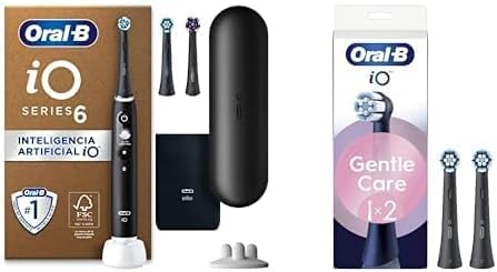 Oral B iO 6 Cepillo De Dientes Eléctrico Negro Con Estuche De Viaje + 5 Cabezales De Recambio Oral B iO