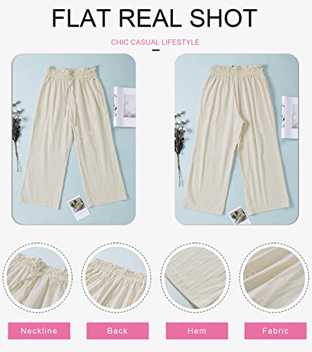 Dokotoo CT5W771296-16-L Womens Comfy Casual Loose Stretch Drawstring Tie Elastic Waist Solid Jogging Jogger Work Office Wide Leg Pants Sweatpants thumb #4