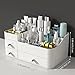 MIUOPUR White Makeup Organizer for Vanity, with 3 Drawers, Large Capacity, Ideal for Make up, Cosmetic, Skin care, Suitable for Bathroom Counter, Dressers, Desk