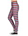 HDE Women Blue Red Stripe Leggings Thing Halloween 5K Theme Pants Workout Tights