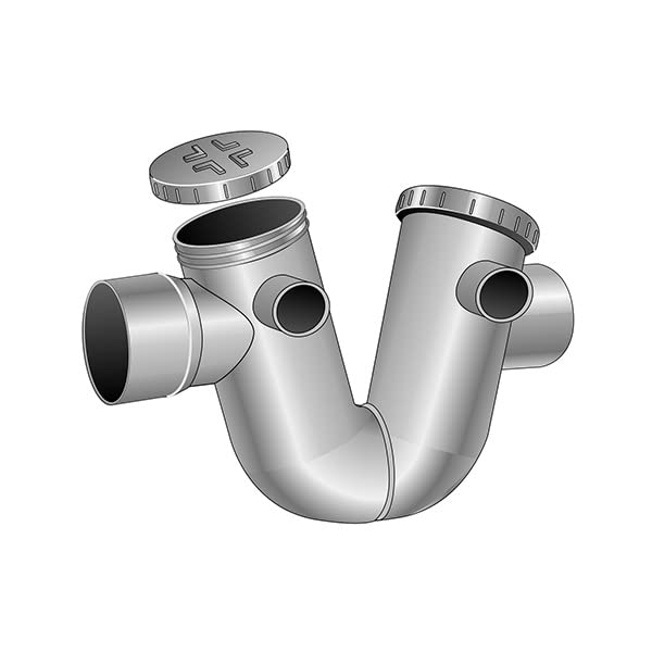 First Plast - Raccord PVC évacuation - Siphon disconnecteur mâle femelle à coller Ø125 -