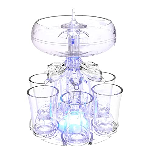 THELCO Party Beer Dispenser with 6 Shot Glasses Set Touchless Shot Pourer Shot Glass Dispenser for Juice Spirits Cider Whiskey Cocktail, Fun Bar Accessories Home Gifts