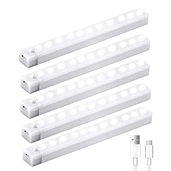 SJPRO Rechargeable Motion Sensor Under Cabinet Lights (8″) – 5 pack.