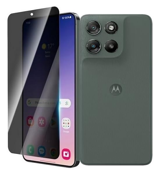 Image of Front Privacy Tempered Glass for Motorola Moto G67 Power 5G Screen Protector (28 Degree Privacy) 9H Glass Anti-Spy Screen Guard Black