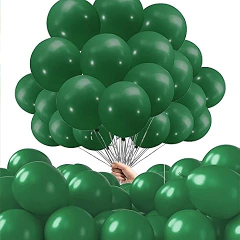 Green Balloons, Dark Green Balloons 50 12 Inch Latex Balloons for Christmas,Jungle Party, Birthday, Baby Shower Party Decorations Cover