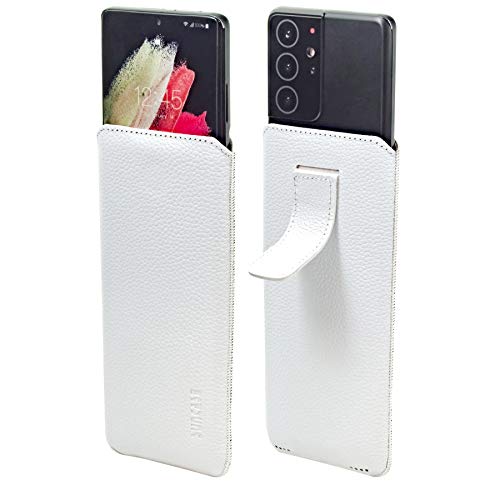 Étui en cuir véritable Suncase blanc pour Nothing Phone 2 chic