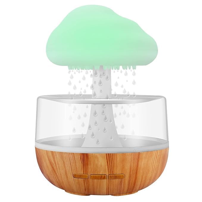 Rain Cloud Humidifier for Home Cloud Rain Diffuser Snuggle Cloud Light Humidifier | Raindrop Humidifier Relaxing Sound, Mushroom Waterfall Lamp | Essential Oil Diffuser (Multicolor)