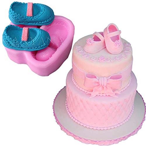 Anyana Girl Baby Booties Shoes Shower Christening Mould Cake Fondant Silicone Gum Paste Mold For Sugar Paste Cupcake Decorating Tool Topper Birthday Party Decoration Sugarcraft Decor #TOP27