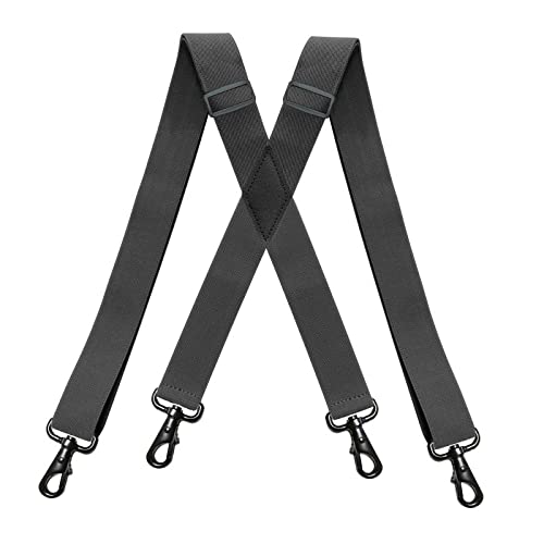Bretelles hommes ajustables contre les pantalons qui glissent au travail 4 clips noirs