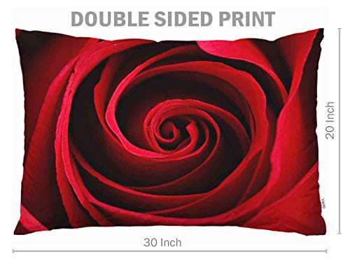 Ekobla FBA-PILLOW-LUX-A39 Throw Pillow Cover Red Rose Floral Blossom Aroma Romantic Beautiful Elegant Natural Pattern Decor Lumbar Pillow Case Cushion For Sofa Couch Bed Standard Queen Size 20X30 Inch thumb #6