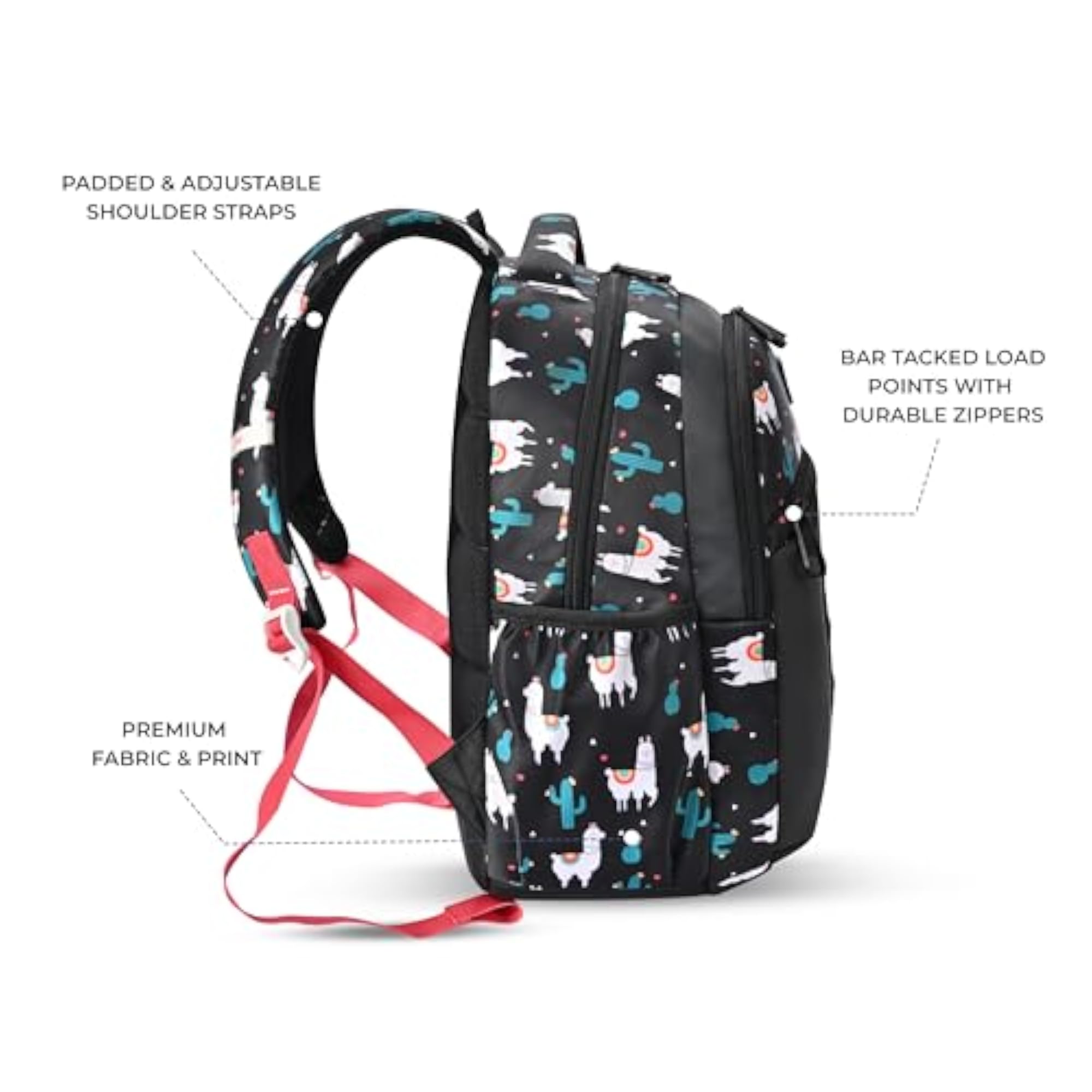 Llama 2 Compartment Backpack, Water Resistant School Bag