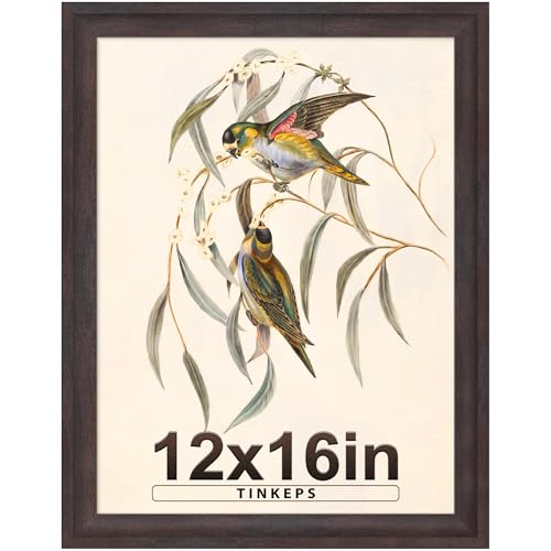 Image of 12x16 Frame Walnut Brown, Thick Poster Frames 12 x 16 for Picture Gallery, Horizontal or Vertical Wall Decoration