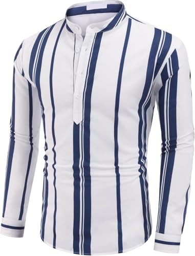 Image of Zombom Men's Cotton Polyester Blend Solid Regular Fit Full Sleeve Printed Short Kurta | Ethnic, Lightweight Summer Kurta for Daily & Occasion Use | Men's Trendy Short Kurta