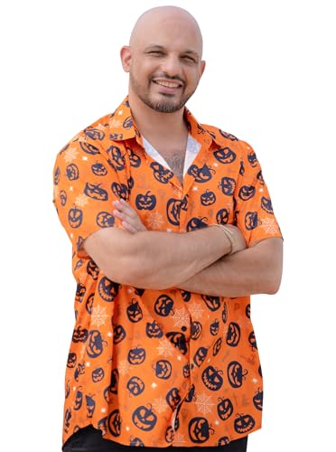 Image of Yoimira Hawaiian Shirts for Men, Print Mens Casual Short Sleeve Button Down Shirts Floral Aloha Beach Shirt