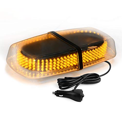 YITAMOTOR 240 LED Roof Top Mini Strobe Lights, High Intensity Emergency Safety Warning LED Strobe Light bar with Magnetic Base for Construction Vehicles, Trucks, Car (Amber)