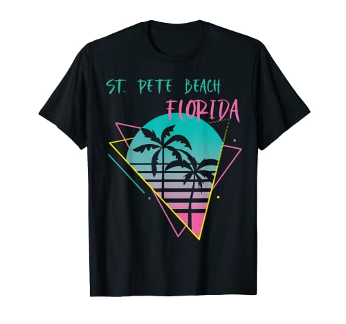 Retro St. Pete Beach Florida Palmeras Ocean Surf Camiseta