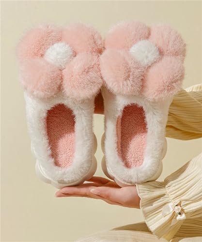 Women's Funny Plush Flower Slippers - Warm Anti Slip Winter Soft Cotton Slippers3