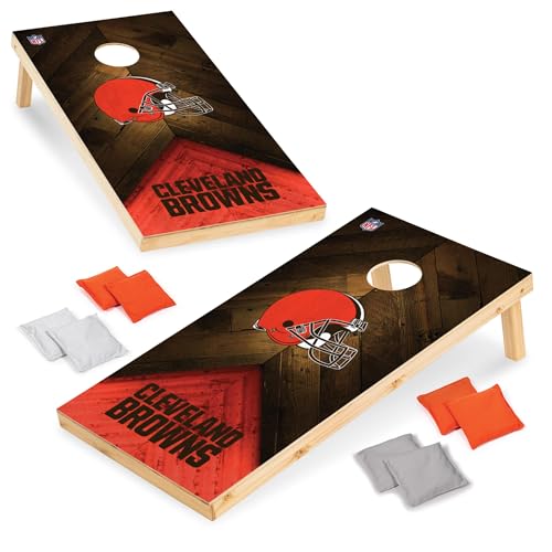 Wild Sports NFL Cleveland Browns 2' x 4' Regulation Size Solid Wood Cornhole Set with Direct Print HD Team Graphics