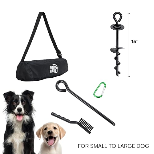 Black Rhino Estaca resistente para amarrar para cães – Âncora forte para cães pequenos ou grandes de