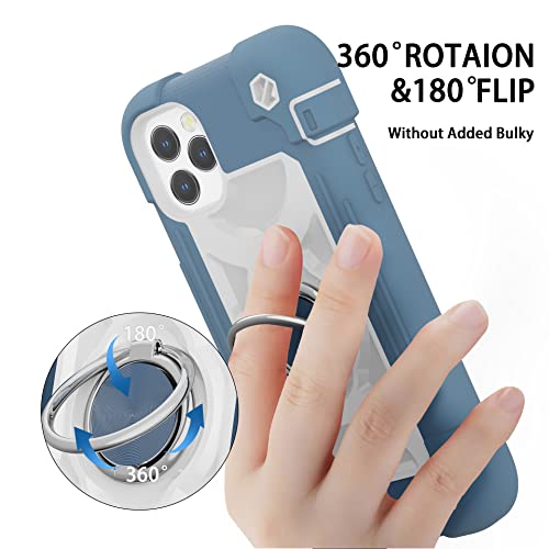 Image of MARKILL Compatible with iPhone Case with Ring Stand, Military Grade Drop Protection Full Body Rugged Heavy Duty Protective Durable Cover iPhone. (Blue, iPhone 12 Pro Max 6.7 inch)