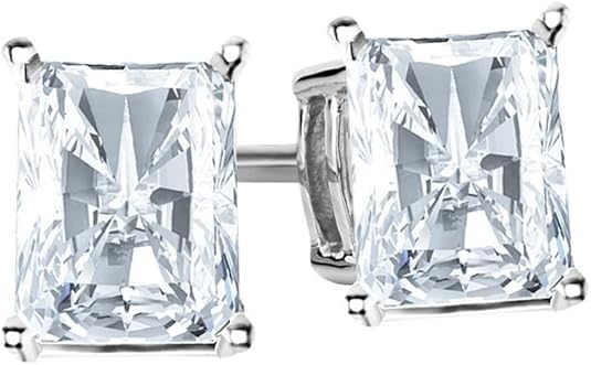HDD D-E VS1-VS2 2 to 6 Carat IGI Certified LAB GROWN Diamond Earrings 4 Prong Screw Back Luxury Collection (D-E COLOR, VS1-VS2 CLARITY) 14K Rose Gold 0.50 Carat Radiant Shape