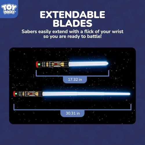 Image of TOY Life Light Up Saber - 4 Pack Lightup Saber, Telescopic Extendable & Collapsable, LED Light Sword Set with Motion Sensitive FX Sound, Light Up Sword for Kids Adults