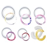 Bracelet Resin Molds, 6 PCS Jewelry Round Cylindrical Faceted Geometric C Font Bangle Bracelet Silicone Molds Kit Set for Epoxy Resin Accessories DIY Gift