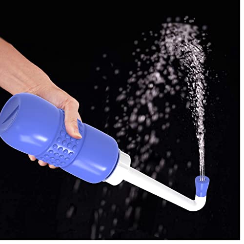 2Pcs-Pack Peri Bottle For Postpartum Essentials, Feminine Care 450Ml Postpartum Perineal Cleansing 15Oz Portable Bidet Travel Bidet With Waterproof Storage Bag (Pink+Blue) #TOP1