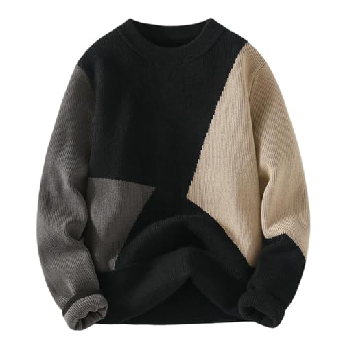 Pull en tricot homme hiver décontracté ample avec doublure peluche chaude