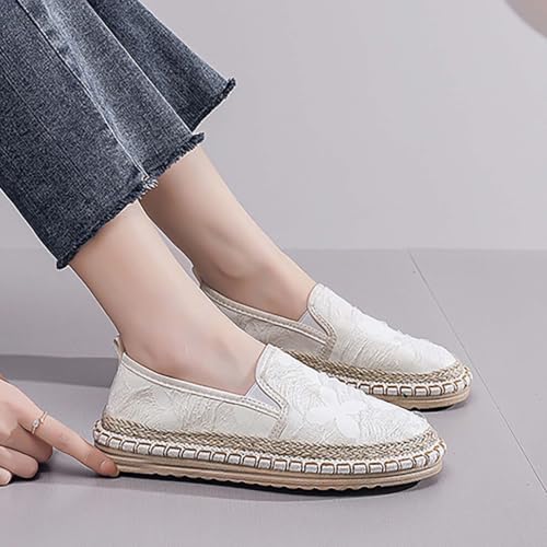 Alpargatas para mujer de tela con diseño plano y transpirable 6