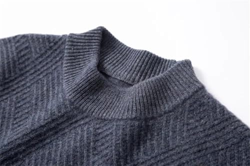 Men's Half High Collar Wool Sweater Classic Versatile Long Sleeve Slim Fit Solid Knitted Pullover Sweaters4