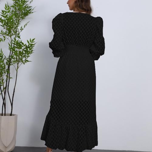 Image of Womens Short Sleeve High Low V-Neck Long Maxi Boho Spring Summer Easter Dress Bridal Shower Dresses for Guest
