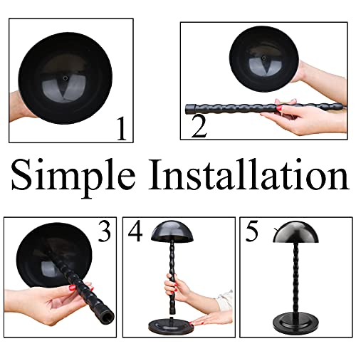 Kaiersi 2 Pcs Wig Stand 14.1 Inches Portable Wig Holder Plastic Hat Display Wig Head Mushroom Top For Multiple Wigs Drying Styling Easy To Assembl No Slip Stable(Black) #TOP6