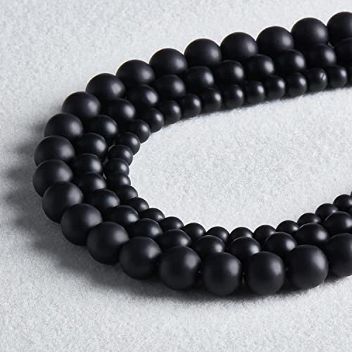Image of 51pcs Natural Beads Round Matte Black Gemstone Beads Loose Beads 6 MM || Feng Shui || Gemstone || Reiki || Healing || ब्लैक स्टोन