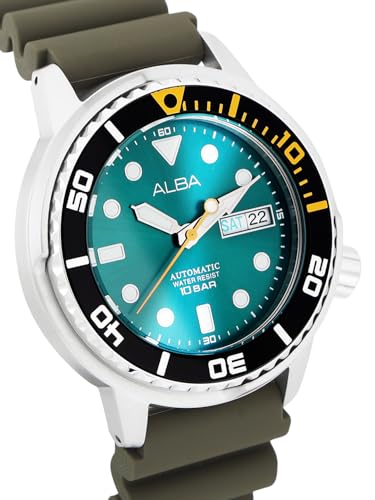 ALBA Silicone Men Analog Wristwatch Al4249X1, Green Dial, Green Band - Image 3