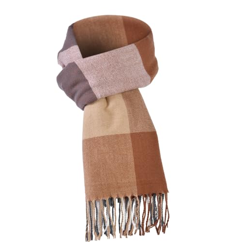 Scarf for Women - Winter Scarf for Women Fashion Cashmere Feel Plaid Scarfs, Pashmina Shawls and Wraps