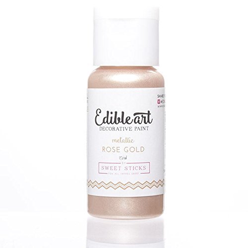 Sweet Sticks Edible Art Decorative Paint Rose Gold 15ml